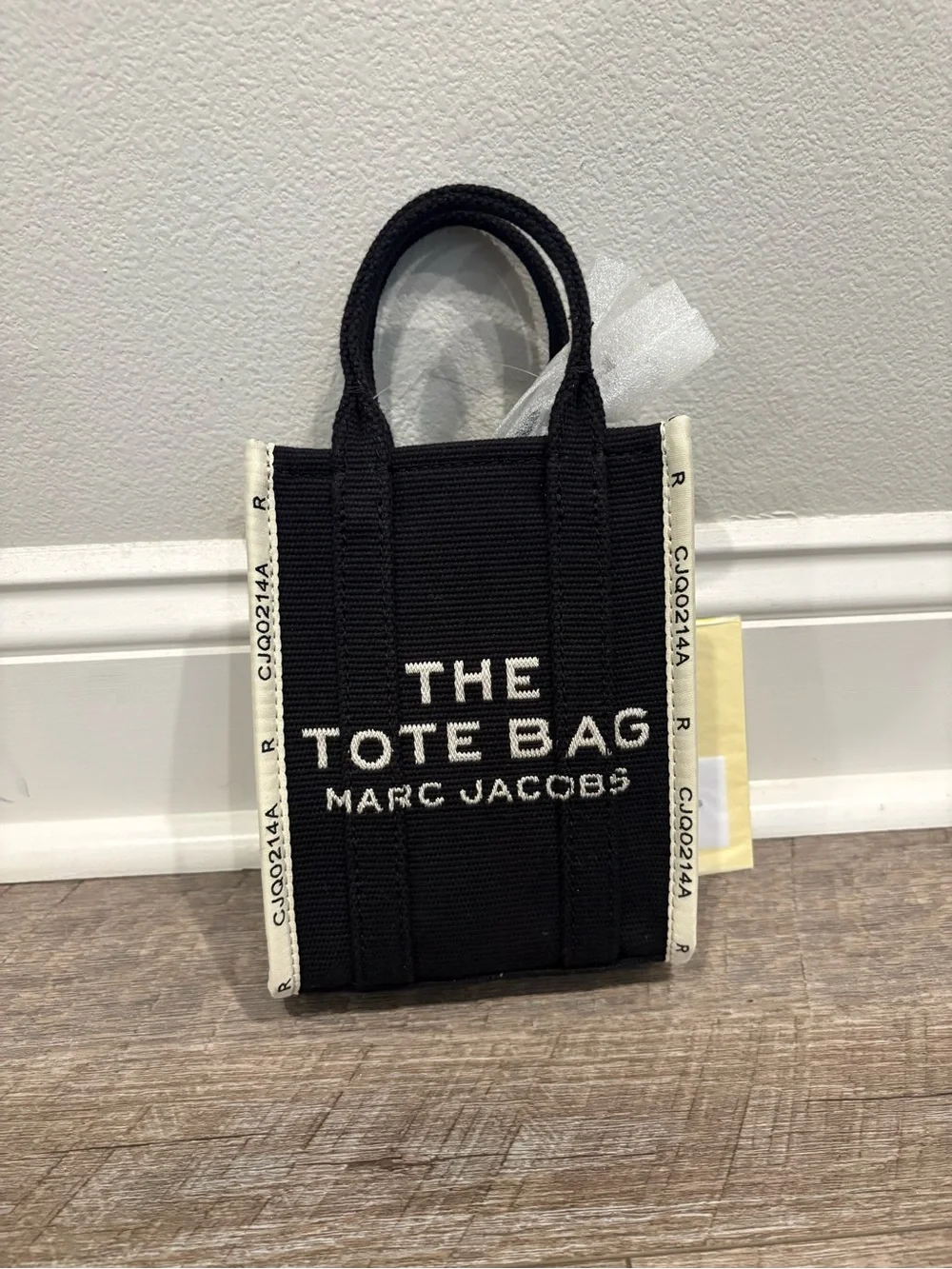 Authentic Marc Jacobs Black Tote Bag with Cream Trim